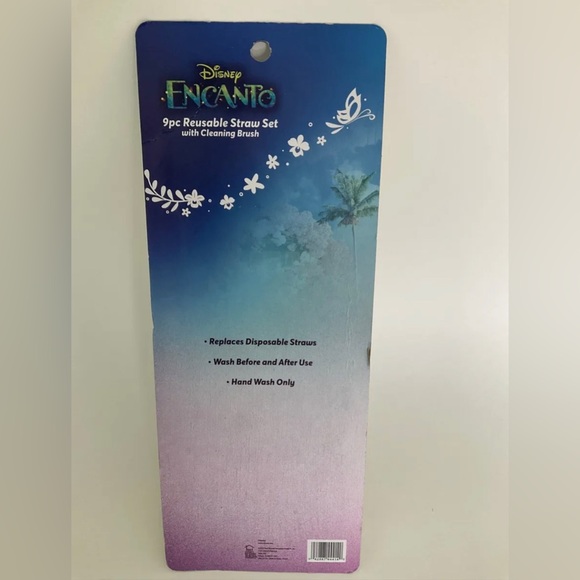 Disney Encanto 9-Piece Reusable Straw Set with Cleaning Brush - Picture 2 of 4